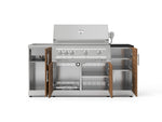 NewAge Outdoor Kitchens Outdoor Grill Island Stainless-Steel 5-Piece Cabinet Set with Sink, 1 Door, Grill Cabinet, Platinum Grill and Stainless Steel Countertop - (Natural Gas) 