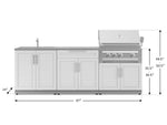 NewAge Outdoor Kitchens Stainless-Steel 5-Piece Cabinet Set with Bar, Sink, Grill Cabinet, Platinum Grill, and Countertop-67635-Garage Giant 