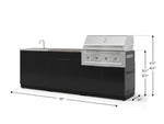 NewAge Outdoor Kitchens Aluminum 5-Piece Cabinet Set with Bar, Grill, Sink Cabinet, Performance Grill, and Countertop-73412-Garage Giant 