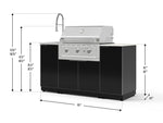 NewAge Outdoor Kitchens Outdoor Grill Island Aluminum 5-Piece Cabinet Set with Sink, 1 Door, Grill Cabinet, Performance Grill and Stainless Steel Countertop - (Natural Gas) 