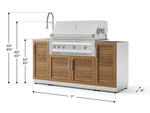NewAge Outdoor Kitchens Outdoor Grill Island Stainless-Steel 5-Piece Cabinet Set with Sink, 1 Door, Grill Cabinet, Platinum Grill and Stainless Steel Countertop - (Liquid Propane) 