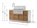 NewAge Outdoor Kitchens Outdoor Grill Island Stainless-Steel Louvered Doors 5-Piece Cabinet Set with Sink, 1 Door, Grill Cabinet, Performance Grill and Stainless Steel Countertop - (Natural Gas) 