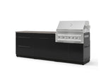 NewAge Outdoor Kitchens Aluminum 5-Piece Cabinet Set With 3 Drawer, Bar, Grill Cabinet, Platinum Grill and Countertop-73343-Garage Giant 