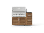 NewAge Outdoor Kitchens Outdoor Grill Island Stainless-Steel Louvered Doors 3-Piece Cabinet Set with Casters and 3-Drawer, Grill Cabinet and Platinum Grill - (Liquid Propane) 