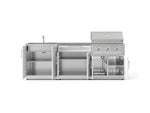 NewAge Outdoor Kitchens Stainless-Steel 5-Piece Cabinet Set with Bar, Sink, Grill Cabinet, Performance Grill, and Countertop-73435-Garage Giant 