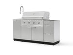 NewAge Outdoor Kitchens Outdoor Grill Island Stainless-Steel 5-Piece Cabinet Set with Sink, 3 Drawer, Grill Cabinet, Performance Grill and Stainless Steel Countertop - (Liquid Propane) | Garage Giant 