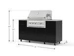 NewAge Outdoor Kitchens Outdoor Grill Island Aluminum 6-Piece Cabinet Set with Casters 1 Door, 3 Drawer, Grill Cabinet, Platinum Grill, Countertops 
