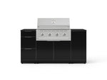 NewAge Outdoor Kitchens Outdoor Grill Island Aluminum 6-Piece Cabinet Set with 1 Door, 3 Drawer, Grill Cabinet, Performance Grill and Countertops - (Natural Gas) 