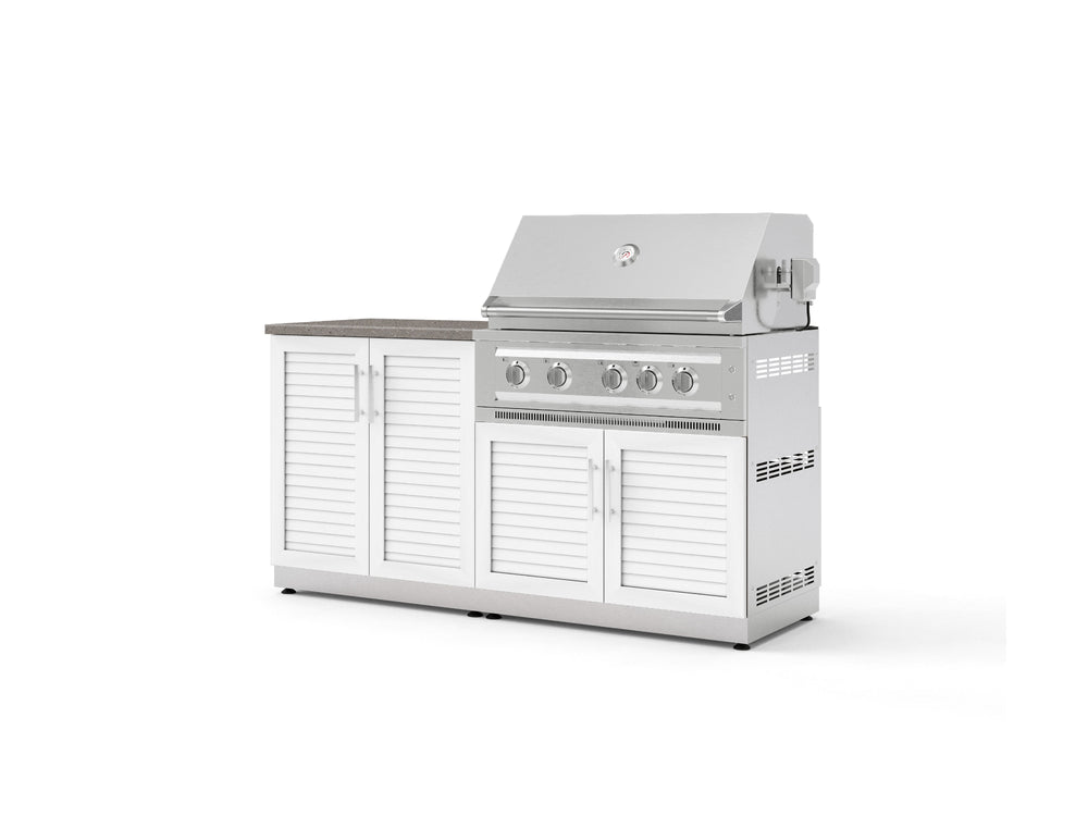 NewAge Outdoor Kitchens Stainless-Steel 4-Piece Cabinet Set with Base, Grill Cabinet, Platinum Grill, and Countertop-73561-Garage Giant