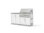 NewAge Outdoor Kitchens Stainless-Steel 4-Piece Cabinet Set with Base, Grill Cabinet, Platinum Grill, and Countertop-73561-Garage Giant 