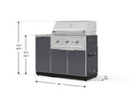 NewAge Outdoor Kitchens Outdoor Grill Island Aluminum 3-Piece Cabinet Set with Sink, Grill Cabinet and Performance Grill-73944-Garage Giant 