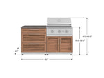 NewAge Outdoor Kitchens Stainless-Steel 4-Piece Cabinet Set with 3 Drawer, Grill Cabinet, Performance Grill, and Countertop-71673-Garage Giant 