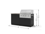 NewAge Outdoor Kitchens Stainless-Steel 4-Piece Cabinet Set with Base, Grill Cabinet, Performance Grill, and Countertop-73493-Garage Giant 