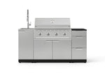 NewAge Outdoor Kitchens Outdoor Grill Island Stainless-Steel 5-Piece Cabinet Set with Sink, 3 Drawer, Grill Cabinet, Performance Grill and Stainless Steel Countertop - (Natural Gas) 