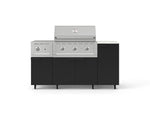 NewAge Outdoor Kitchens Outdoor Grill Island Stainless-Steel 6-Piece Cabinet Set with Casters and 3-Drawer, Grill Cabinet, Performance Grill, Side Burner and Dekton in Aeris Countertop - (Liquid Propane) 