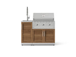 NewAge Outdoor Kitchens Outdoor Grill Island Stainless-Steel Louvered Doors 3-Piece Cabinet Set with Sink, Grill Cabinet and Performance Grill-75282-Garage Giant 