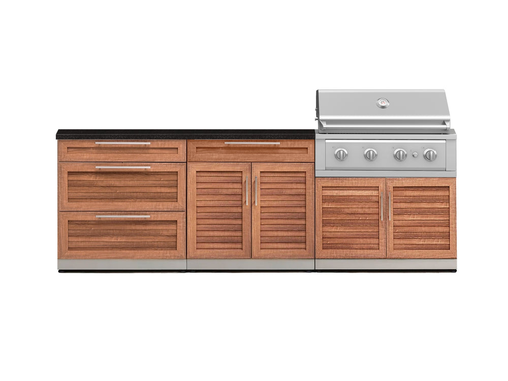 NewAge Outdoor Kitchens Stainless-Steel 5-Piece Cabinet Set with 3 Drawer, 2-Door with Drawer, Performance Grill, Grill Cabinet and Countertop-71317-Garage Giant