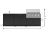 NewAge Outdoor Kitchens Stainless-Steel 5-Piece Cabinet Set with Bar, Sink, Grill Cabinet, Performance Grill, and Countertop-67470-Garage Giant 