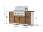 NewAge Outdoor Kitchens Outdoor Grill Island Stainless-Steel 5-Piece Cabinet Set with Sink, 1 Door, Grill Cabinet, Platinum Grill and Stainless Steel Countertop - (Liquid Propane) 