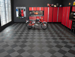 NewAge Garage Flooring Diamond Pattern Polypropylene Garage Flooring Tiles 600 sq. ft. Flooring Bundle - Black and Grey Checkered Pattern | 12574 