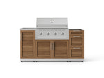 NewAge Outdoor Kitchens Outdoor Grill Island Stainless-Steel Louvered Doors 5-Piece Cabinet Set with Sink, 3 Drawer, Grill Cabinet, Performance Grill and Stainless Steel Countertop - (Liquid Propane) 