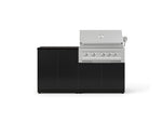 NewAge Outdoor Kitchens Aluminum 4-Piece Cabinet Set with Base, Grill Cabinet, Platinum Grill, and Countertop-73454-Garage Giant 