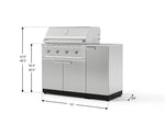 NewAge Outdoor Kitchens Outdoor Grill Island Stainless-Steel 4-Piece Cabinet Set with 1 Door, Grill Cabinet, Performance Grill and Countertop 