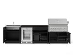 NewAge Outdoor Kitchens Stainless Steel 6-Piece Cabinet Set with Sink, Bar, Grill Cabinet, Platinum Grill, Countertop and Glass Door Fridge-73757-Garage Giant 
