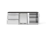 NewAge Outdoor Kitchens Stainless Steel 5-Piece Cabinet Set with 3-Drawer, 2-Door Cabinet, Countertops and Fridge-73858-Garage Giant 