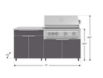 NewAge Outdoor Kitchens Aluminum 4-Piece Cabinet Set with Casters and Bar, Grill Cabinet, Platinum Grill, and Countertop-72413-Garage Giant 