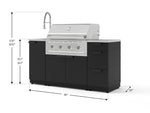 NewAge Outdoor Kitchens Outdoor Grill Island Stainless-Steel 5-Piece Cabinet Set with Sink, 3 Drawer, Grill Cabinet, Performance Grill and Stainless Steel Countertop 