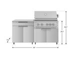 NewAge Outdoor Kitchens Stainless Steel 4-Piece Cabinet Set with Caster and Bar, Grill Cabinet, Performance Grill, and Countertop-72424-Garage Giant 