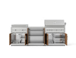 NewAge Outdoor Kitchens Stainless-Steel Louvered Doors 6-Piece Cabinet Set with Base, Grill Cabinet, Platinum Griddle and Countertop-74979-Garage Giant 