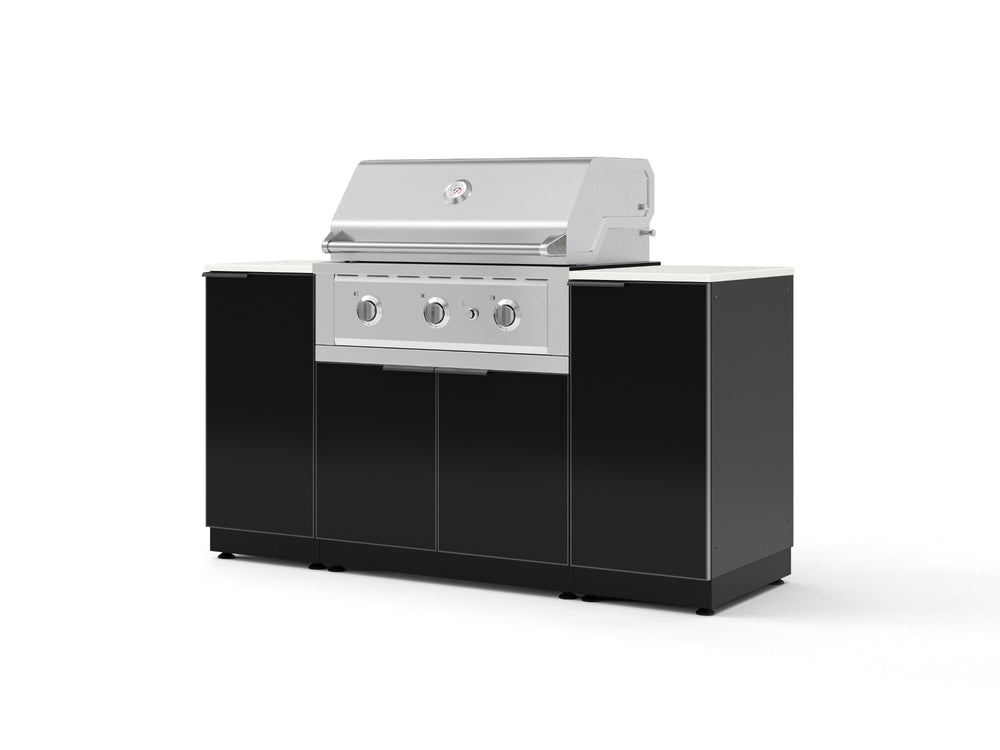 NewAge Outdoor Kitchens Outdoor Grill Island Aluminum 6-Piece Cabinet Set with 1 Door, Grill Cabinet, Performance Grill and Countertops - (Natural Gas) | Garage Giant