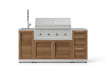 NewAge Outdoor Kitchens Outdoor Grill Island Stainless-Steel Louvered Doors 5-Piece Cabinet Set with Sink, 3 Drawer, Grill Cabinet, Performance Grill and Stainless Steel Countertop-75612-Garage Giant 