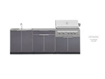 NewAge Outdoor Kitchens Aluminum 3-Piece Cabinet Set with Bar, Grill and Sink Cabinet-67214-Garage Giant 
