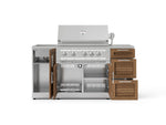 NewAge Outdoor Kitchens Outdoor Grill Island Stainless-Steel Louvered 5-Piece Cabinet Set with Sink, 3 Drawer, Grill Cabinet, Platinum Grill and Stainless Steel Countertop-74780-Garage Giant 