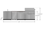 NewAge Outdoor Kitchens Stainless Steel 6-Piece Cabinet Set with Sink, Bar, Grill Cabinet, Platinum Grill, Countertop and Fridge-72077-Garage Giant 