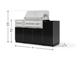 NewAge Outdoor Kitchens Outdoor Grill Island Aluminum 5-Piece Cabinet Set with 1-Door, Grill Cabinet, Dual Side Burner and Platinum Grill - (Liquid Propane) 