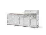 NewAge Outdoor Kitchens Stainless-Steel 5-Piece Cabinet Set with 3-Drawer, Bar, Grill Cabinet, Performance Grill and Countertop-73365-Garage Giant 