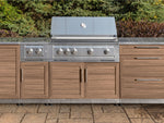 NewAge Outdoor Kitchens Stainless Steel 7-Piece Cabinet Set with 2 Door, Bar, Corner, Grill Cabinet, Performance Grill, and Countertops 