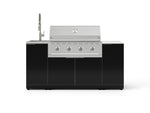 NewAge Outdoor Kitchens Outdoor Grill Island Aluminum 5-Piece Cabinet Set with Sink, 1 Door, Grill Cabinet, Performance Grill and Stainless Steel Countertop - (Liquid Propane) 