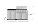 NewAge Outdoor Kitchens Stainless Steel 4-Piece Cabinet Set with 2 Door, Grill Cabinet, Performance Grill and Countertop-71768-Garage Giant 