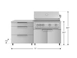 NewAge Outdoor Kitchens Stainless Steel 4-Piece Cabinet set with Casters and 3 Drawer, Grill Cabinet, Platinum Grill, Countertop-72218-Garage Giant 