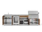 NewAge Outdoor Kitchens Stainless Steel 6-Piece Cabinet Set with Sink, Bar, Grill Cabinet, Platinum Grill, Countertop and Fridge-66395-Garage Giant 