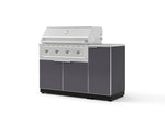 NewAge Outdoor Kitchens Outdoor Grill Island Aluminum 4-Piece Cabinet Set with 1 Door, Grill Cabinet, Performance Grill and Countertop-73877-Garage Giant 