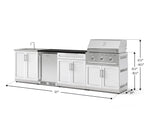 NewAge Outdoor Kitchens Stainless Steel 6-Piece Cabinet Set with Sink, Bar, Grill Cabinet, Performance Grill, Countertop and Stainless Steel Door Fridge-73761-Garage Giant 
