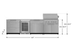 NewAge Outdoor Kitchens Stainless Steel 7-Piece Cabinet Set with 3-Drawer, Bar, Grill Cabinet, Platinum Grill, Countertops and Fridge-66589-Garage Giant 