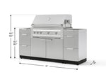NewAge Outdoor Kitchens Outdoor Grill Island Stainless-Steel 5-Piece Cabinet Set with 3 Drawers, Grill Cabinet and Platinum Grill - (Natural Gas) 