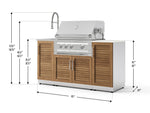 NewAge Outdoor Kitchens Outdoor Grill Island Stainless-Steel 5-Piece Cabinet Set with Sink, 1 Door, Grill Cabinet, Platinum Grill and Stainless Steel Countertop - (Liquid Propane) 